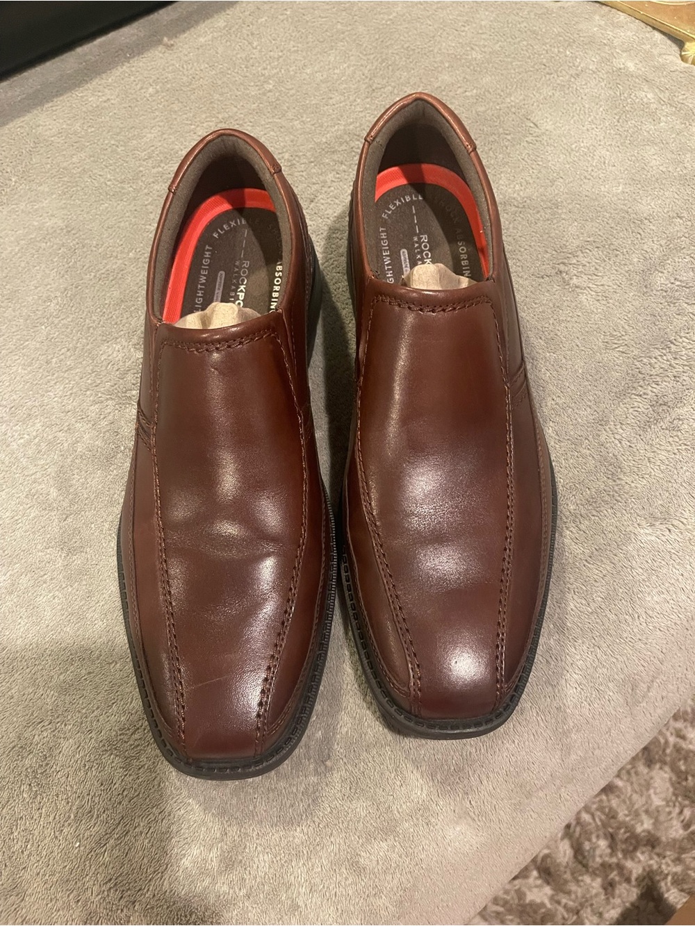 Rockport Men's Brown Leather Slip-On Loafers